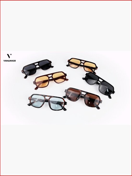 Retro Oversized Square Aviator Sunglasses for Women